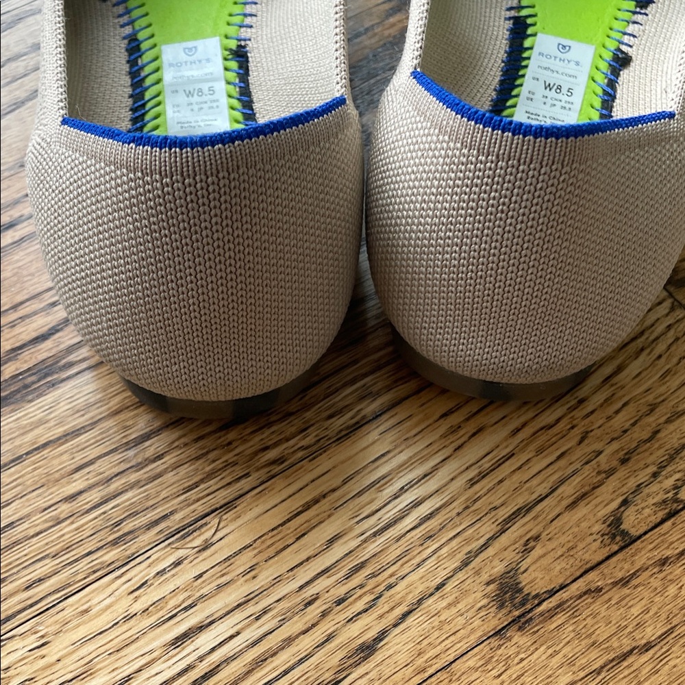 Rothy's Beige and Blue Pointed Flats - Picture 4 of 9